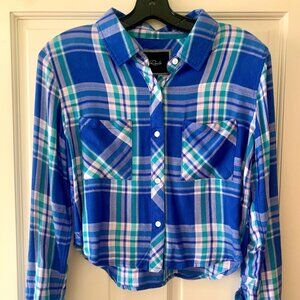 Rails Rian Cropped Button Down XS Blue
